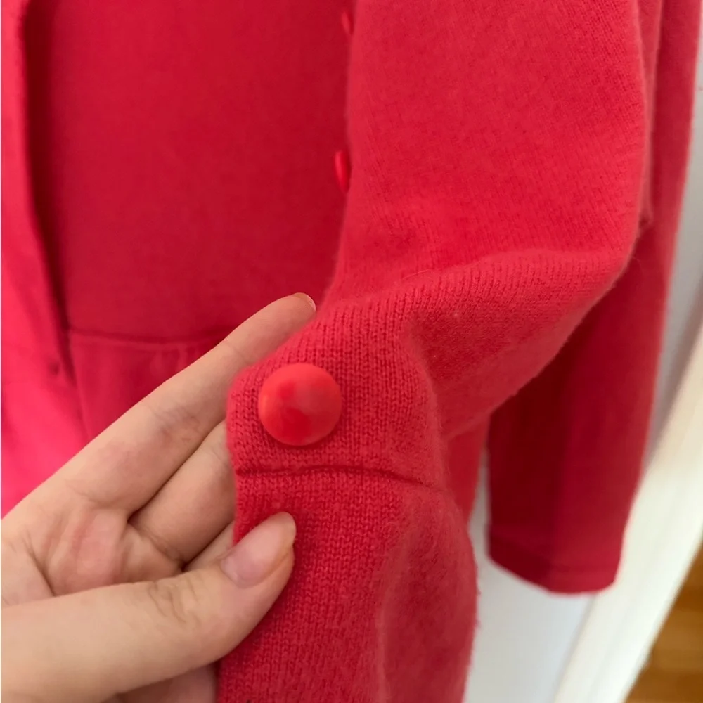 J.Crew Celeste 100% Cashmere Cardigan | XS | Bright Pink Button Front Sweater